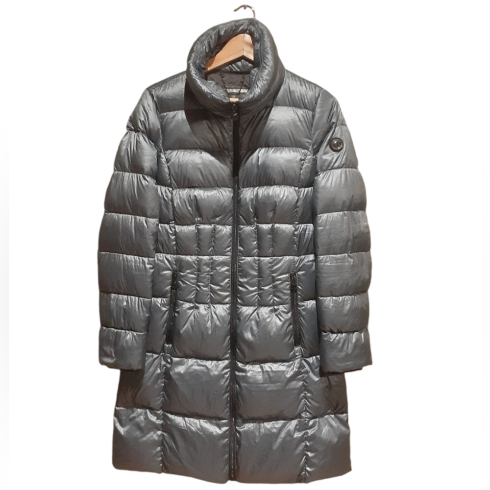 Bernardo Women's Primiloft Down Jacket Blue Silver Size Medium
